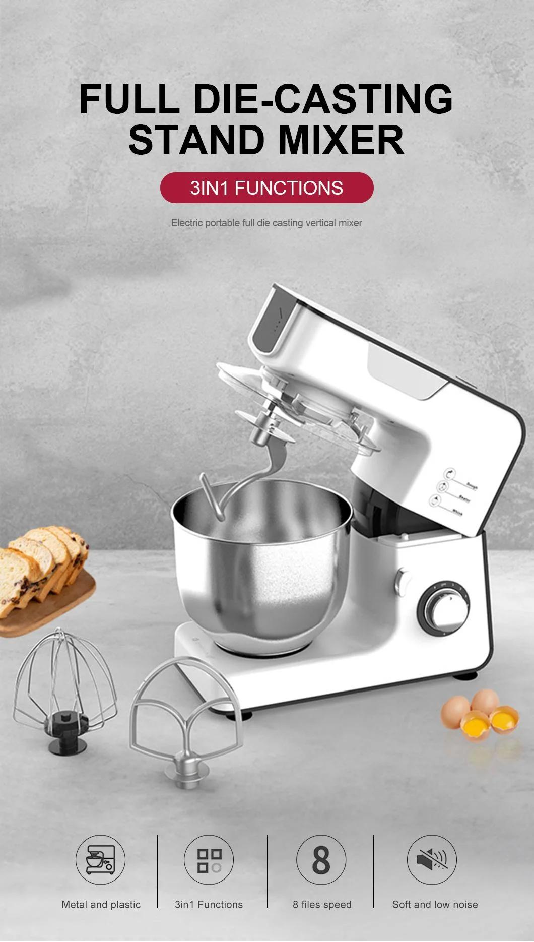 1200W Classic Design 3 in 1 Multi Mixer Multifunctional Metal and Plastic Housing Food Processor Kitchen Stand Mixer Kitchen Mixer Egg Mixer