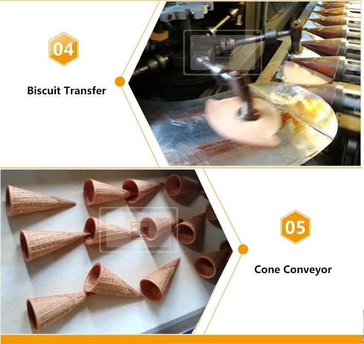 Hot Sale Industrial Full Automatic Cone Baking Production Line Biscuit Waffle Snow Ice Cream Rolled Sugar Cone Machine Price
