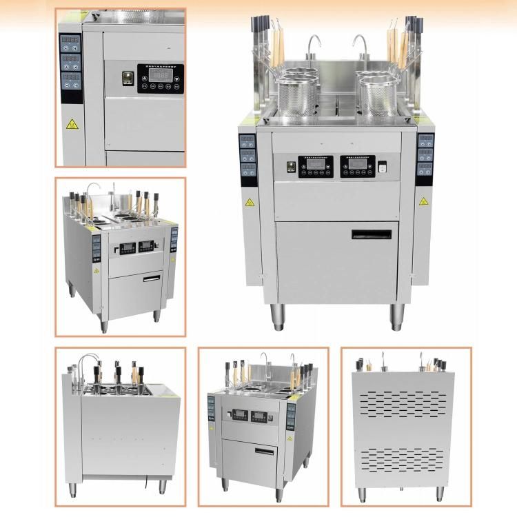 Automatic Lift Commercial Pasta Noodle Cooking Machine Gas Italy Pasta Cooker Boiler with 3/6/9 Baskets
