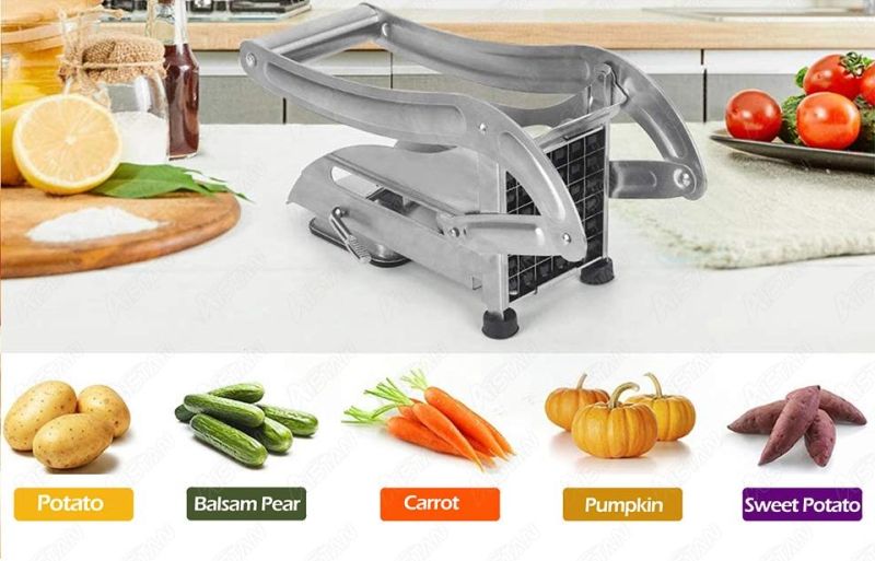 St45 Manual Potato Chips Cutter Vegetable Strips Slicer Shredder 8*8 & 12*12mm French Fries Cutter Cutting Machine with Sucker