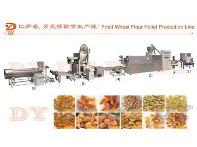 Automatic Extruded Fried Wheat Flour Snacks Crispy Chips Machine