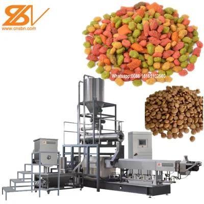 Automatic Dry Wet Kibble Animal Pet Dog Cat Food Pellet Processing Plant Machine Extruder