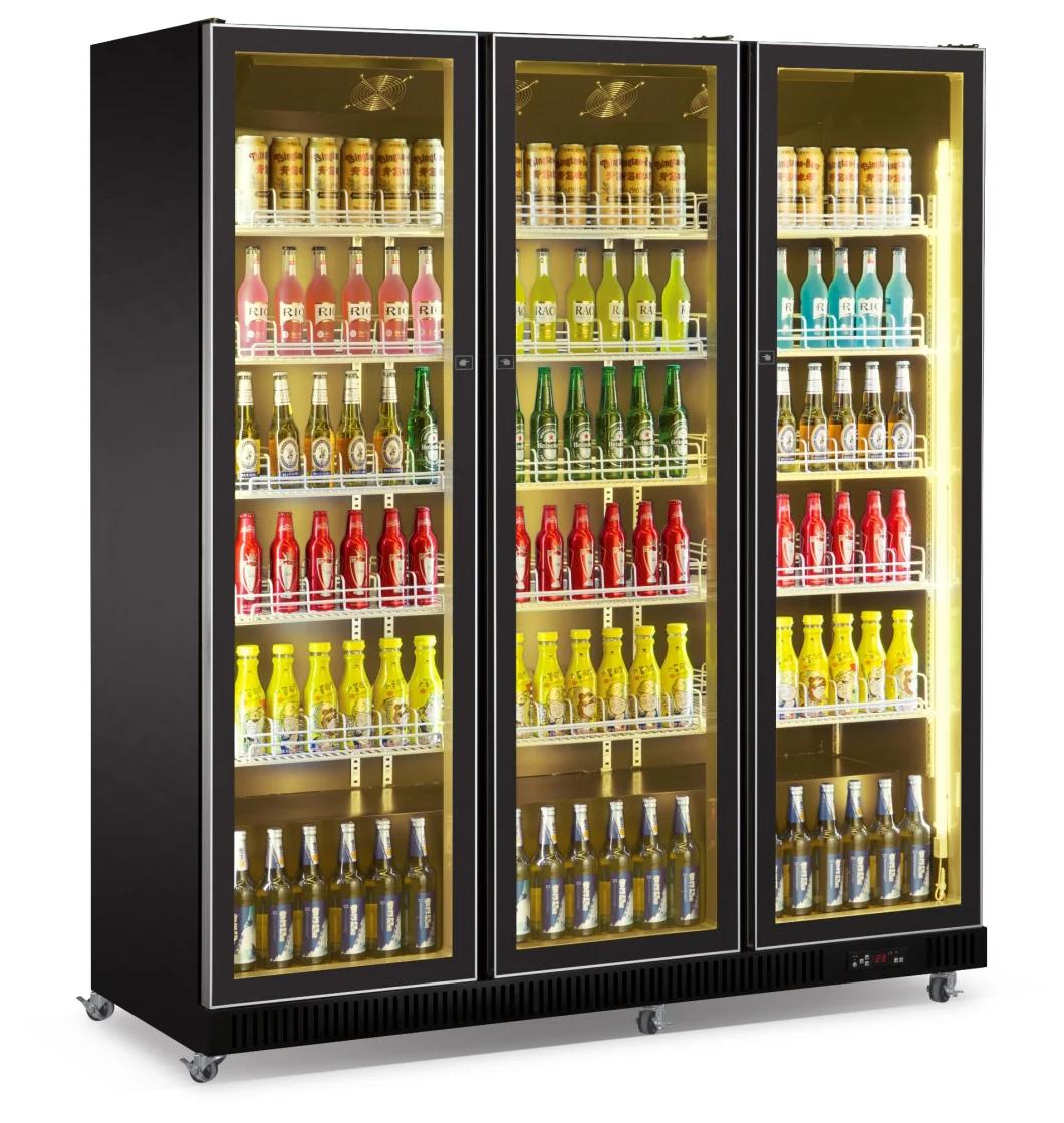 Supermarket Refrigerator Refrigerator Commercial Slim Upright Supermarket Cooler Cold Drink Display