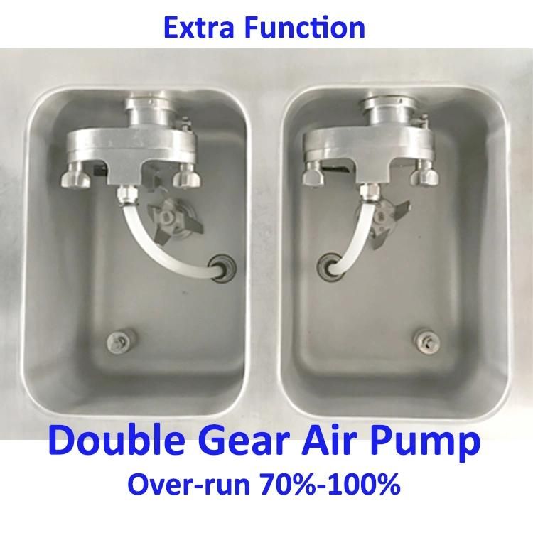 3 Nozzles Continuous Turbine Gear Box Soft Ice Cream Machine