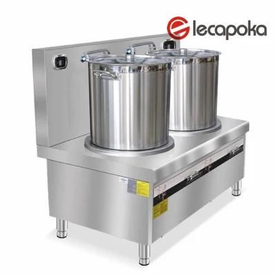 Factory Price 380V 12kw Professional Induction Soup Cooker with Two Burners