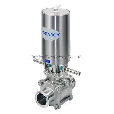 Donjoy Hygienic 3-PC Ball Valve with Stainless Steel Actuator