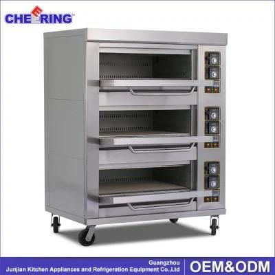 High Efficiency Gas Bakery Pizza Oven Bread Baking Machine Commercial Deck Oven for Food ...