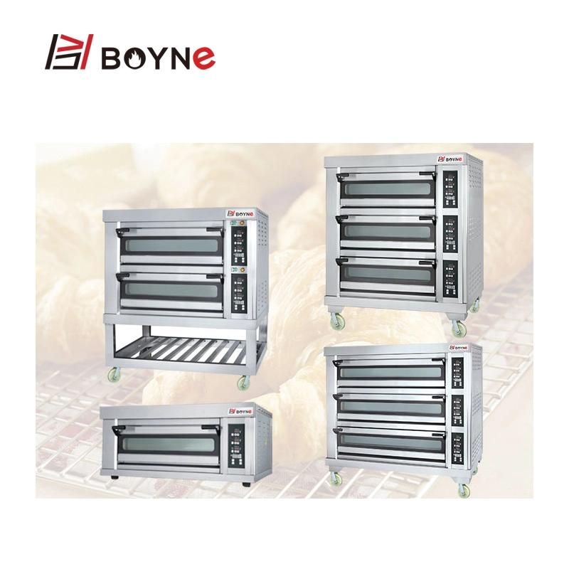 High Temperature Commercial Baking Three Deck Nine Trays Electric Oven