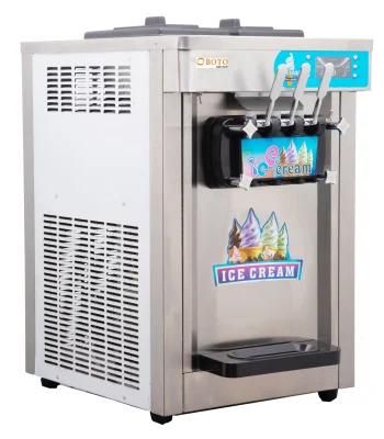 Commercial Automatic Soft Serve Ice Cream Machine Three Flavors Ice Cream for Dessert