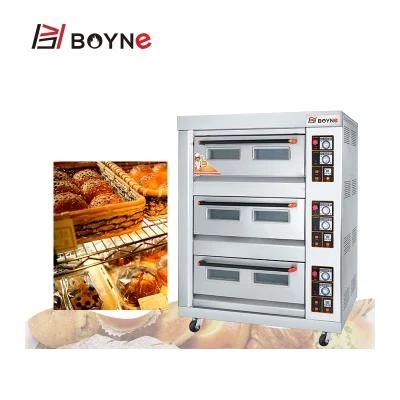 Gas Three Deck Six Tray Bread Industrial Baking Oven