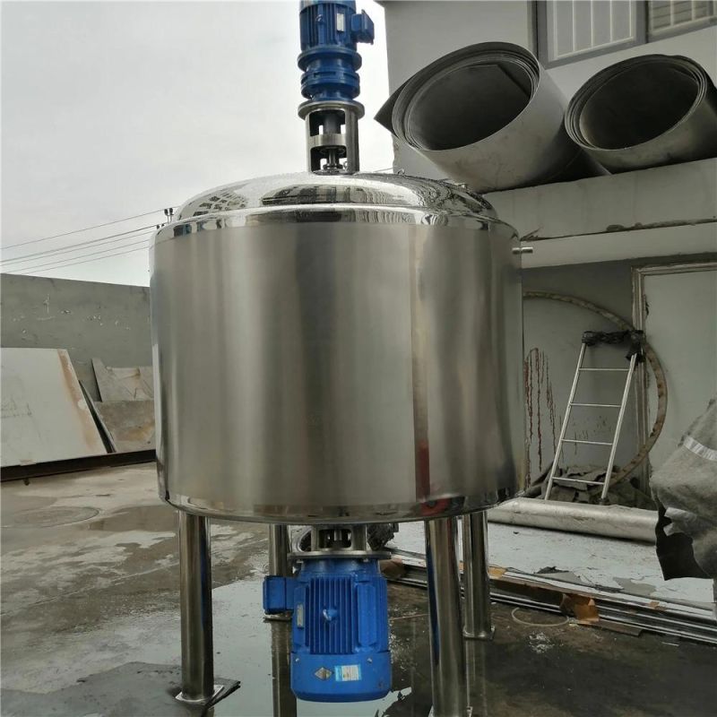 Liquid Emulsifying Homogenizer Mixing Tank Electric Steam Jacketed Heating Mixer Jacketed Vessel Agitator Reactio Stainless Steel Tank