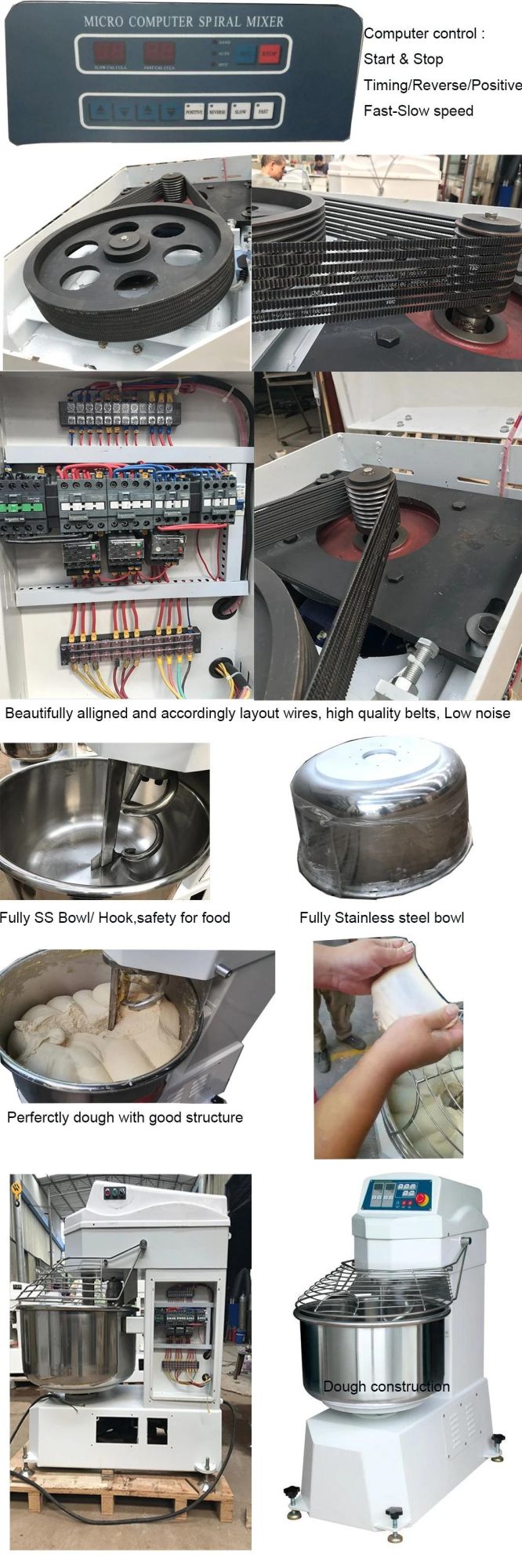 High Quality Bakestar Dough Spiral Mixer for Sale Flour Dough Mixing Machine Baking 15kg 25kg 50kg 75kg 100kg 125kg Spiral Mixer