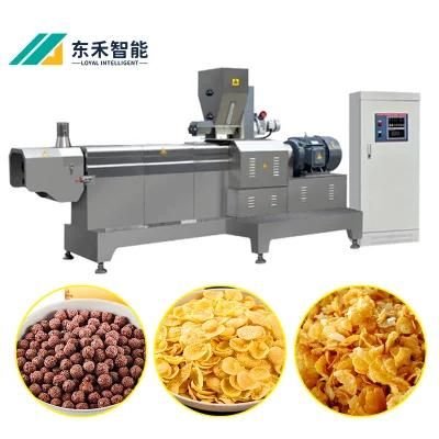 Continuous Fully Automatic Cereal Puffing Machine Corn Flakes Cereal Ball Snack Food ...