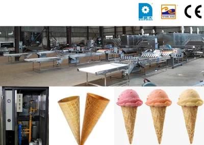 Touch Screen LED Display Used Biscuit Production Line Ice Cream Biscuits Cone Maker