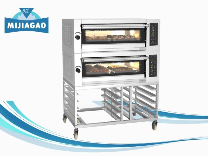 Commecial Bakery Rack Convection Rotary Baking Deek Oven Complete Bakery Production Line Double Layers Bakery Food Oven Equipment