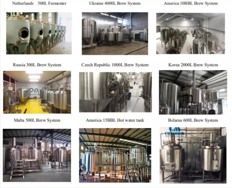 Cassman Steam Heating SUS304 1000L Pub Beer Microbrewery Equipment