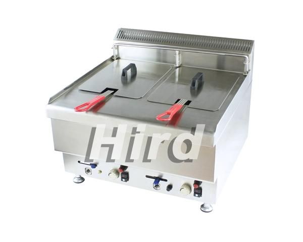 Comercial Restaurant Fried Chicken Gas Chips Deep Oil Fryer (Hzh-Trc-3) Valve Single Tank