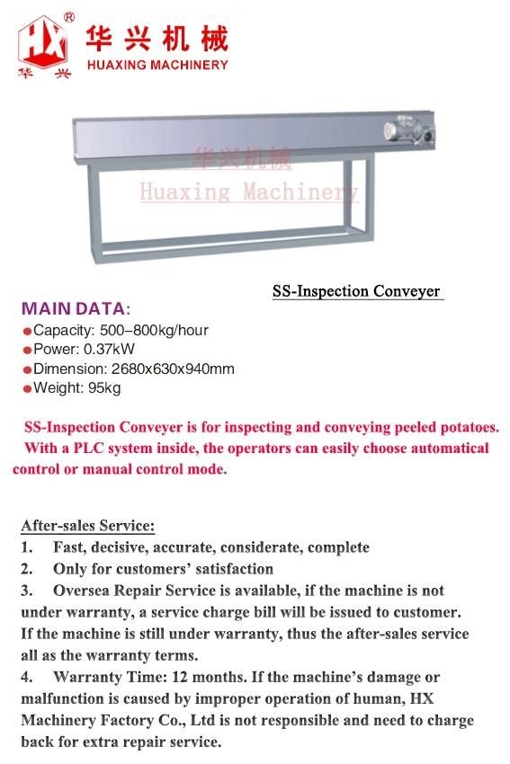 Ss-Inspection Conveyer (Potato Chips Cracker Production)