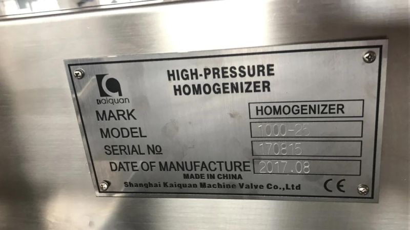New Design Piston Milk Juice High Pressure Homogenizer in Stock