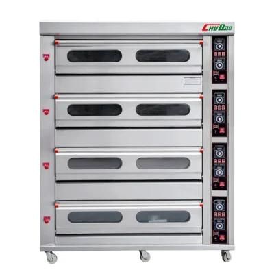 Guangdong Chubao Baking Equipment 4 Deck 16 Trays Gas Pizza Oven for Commericial