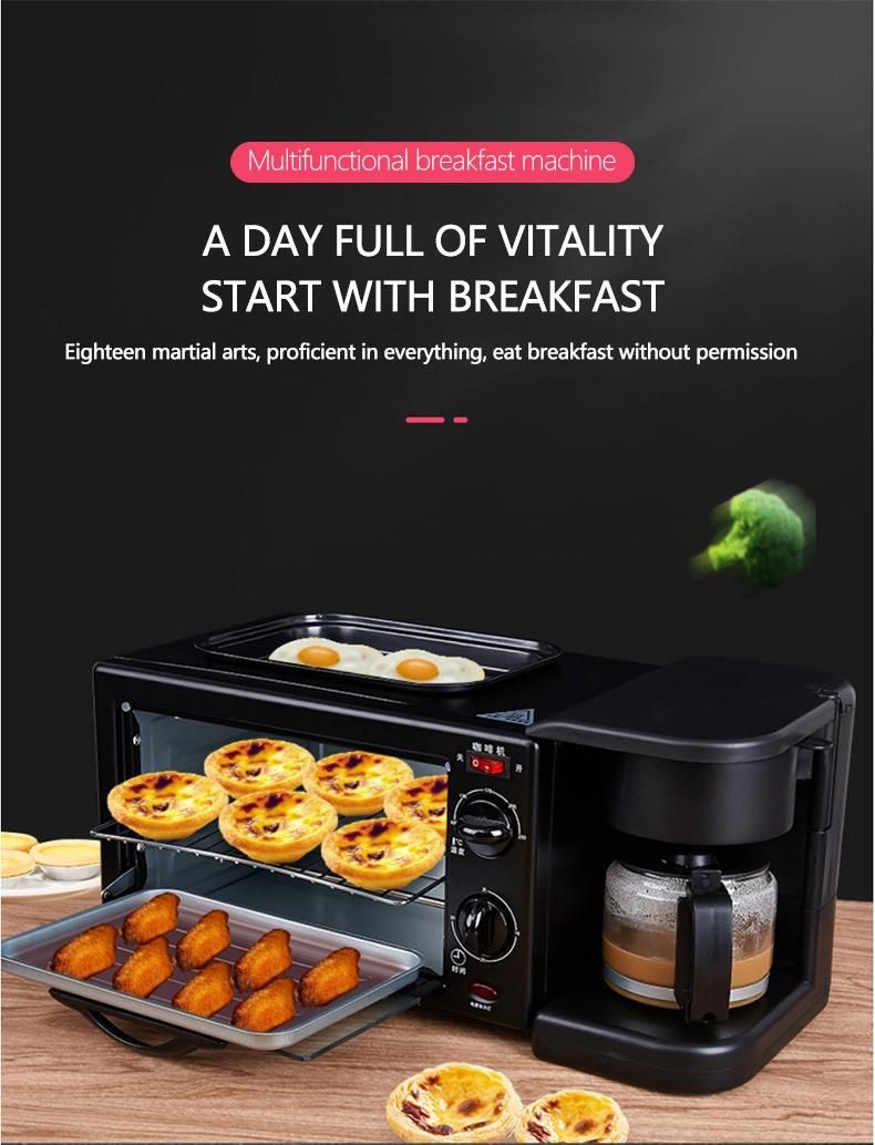 Wholesale Popular Electric 3 in 1 Multi Functional Breakfast Maker Machine Make Coffee Toast Fried Eggs