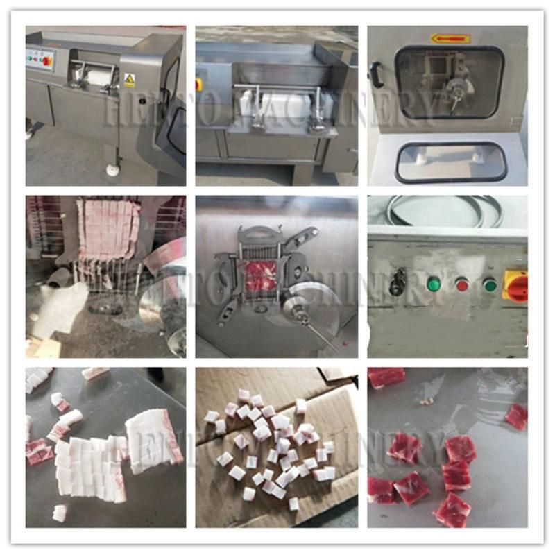 High Efficiency Automatic Frozen Beef Cube Cutter / Mutton Beef Block Dicing Cutter / Frozen Poultry Meat Cube Cutting Machine