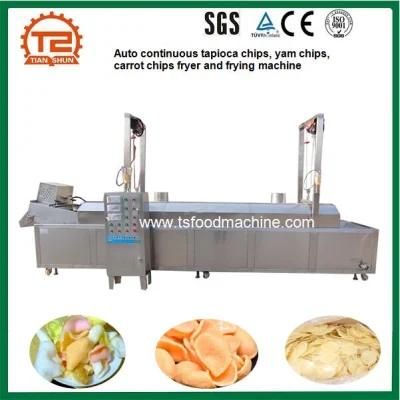 High Temperature Prawn Cracker Fryer Continuous Conveyor Frying Machine