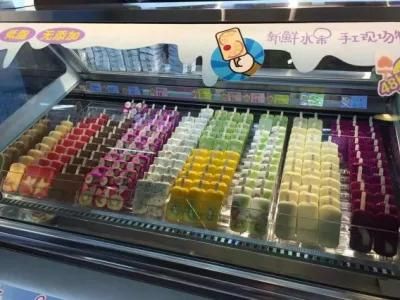 Junjian Commercial Gelato Display Showcase Ice Cream Dipping Freezer Cabinets