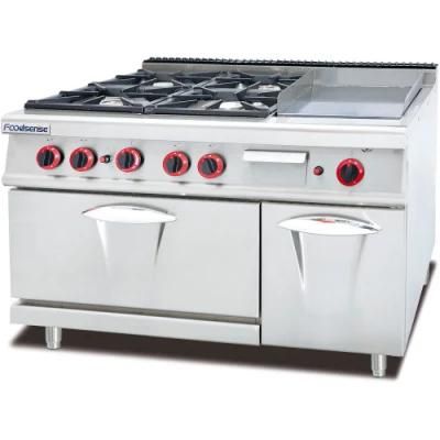 Commercial Kitchen Gas Range with 4-Burner &amp; Griddle &amp; Gas Oven