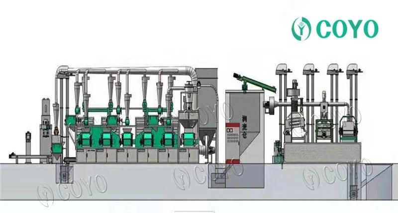 Flour Mill Machine Wheat Processing Plan Line with Automatic Control System