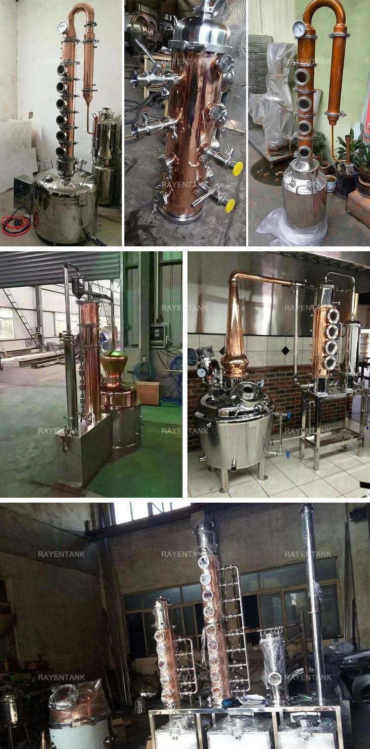 Stainless Steel Column Alcohol Vodka in Copper Pot Still Distillation with Beer Brewery