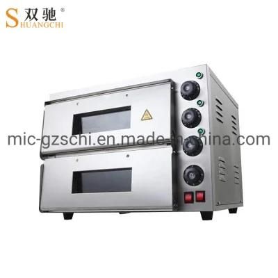 Double Layer Electric Pizza Oven Stainless Steel Kitchen Equipment