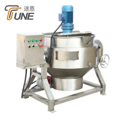 Vertical Gas Planetary Heating Jacketed Kettle/Industrial Cooking Pot with Mixing