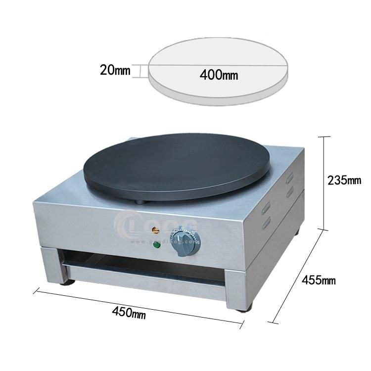 Goodloog Supplier Single Plate Electric Fast Food Machine Kitchen Equipment Commercial Crepe Maker for Sale in Stock