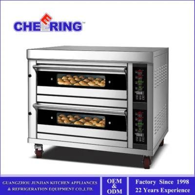 Commercial Gas Bakery Machines LPG Steam Stone Pizza Bread Oven 2 Deck 8 Trays Bakery Oven