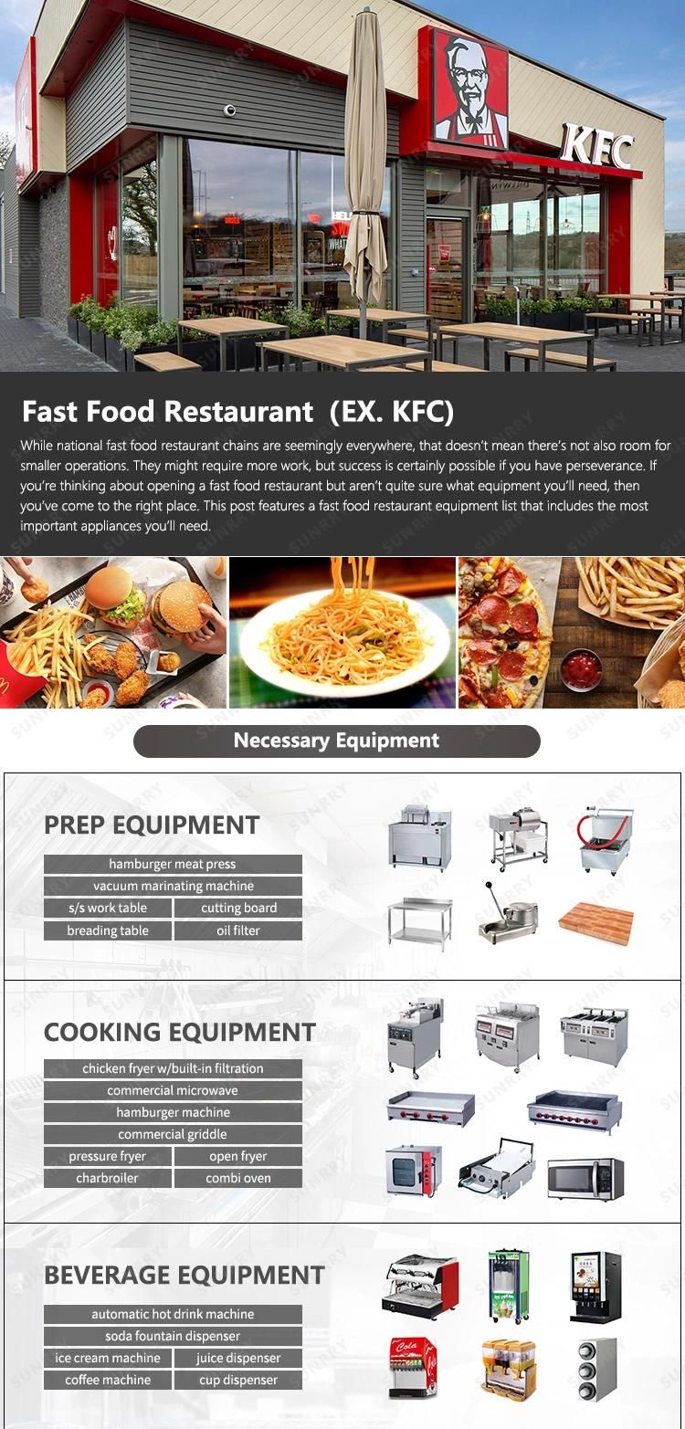 One-Stop Solution Design Restaurant Equipment Kitchen Commercial Fast Food Noshery Equipment for Fast Food
