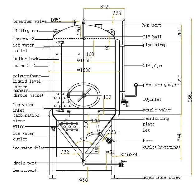 500L 600L 800L 5bbl 10bbl 1000L 15bbl Jacketed Insulation Bright Beer Tanks