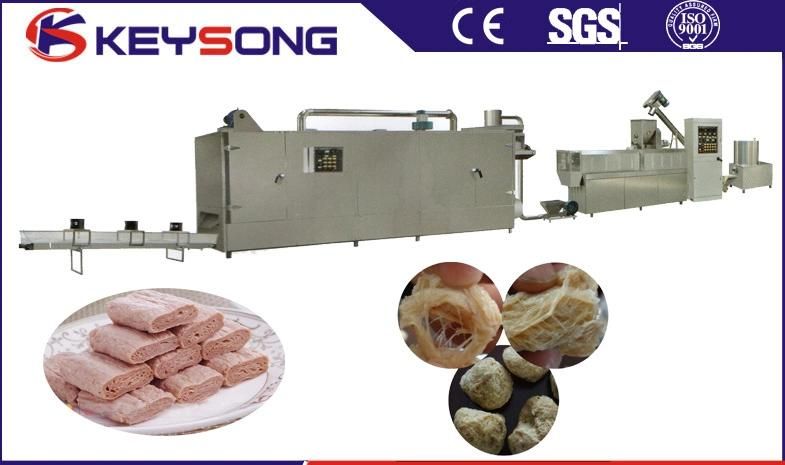 Automatic Textured Vegetable Soy Bean Meat Protein Soya Chunk Nugget Extruder Machine