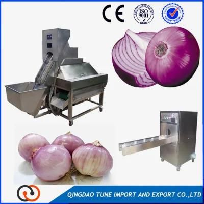 Three Belt Onion Root Cutting and Peeling Machine Production Line/ Onion Processing ...