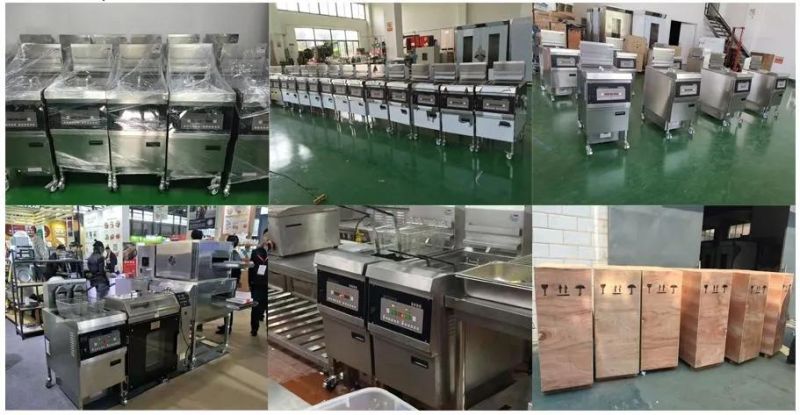 Factory Supplies Gas Opening Fryer Commercial Vertical Fried Chicken Equipment Computer Version with Oil Pump 26 Litre Fryer