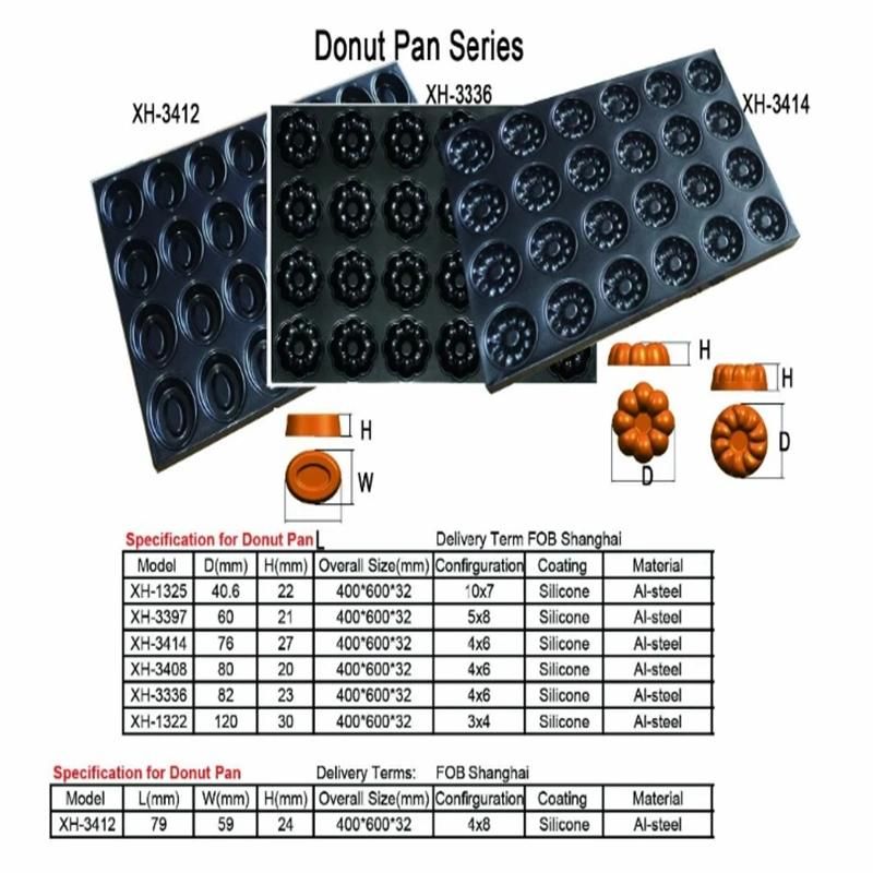 Industrial Non-Stick Donut Pan 32 Multi-Link Cake Mold of Donut Shaped Metal Carbon Steel Baking Tray Donut Bakeware