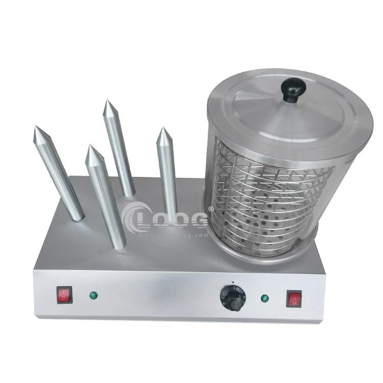 Popular Restaurant Equipment Commercial Stainless Steel Bun Warmer Machine Heating Sausage Making Machine Mini 4 Hot Dog Roller Buffet Catering
