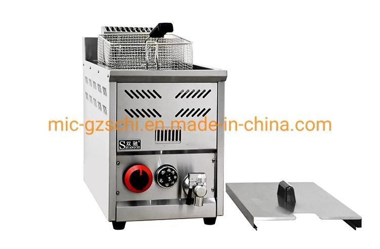 Shuangchi Manufacturer Commercial Free Standing Gas Deep Fat French Fries Chicken Fish Chips Fryer in Stainless Steel Fryer Machine Fast Food Equipment
