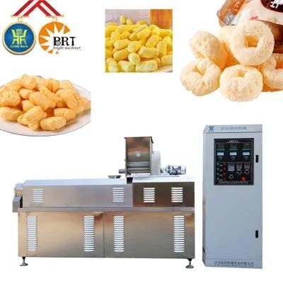 Twin Screw Extruded Rice Maize Puffing Snack Food Sticks Balls Rings Different Shapes ...