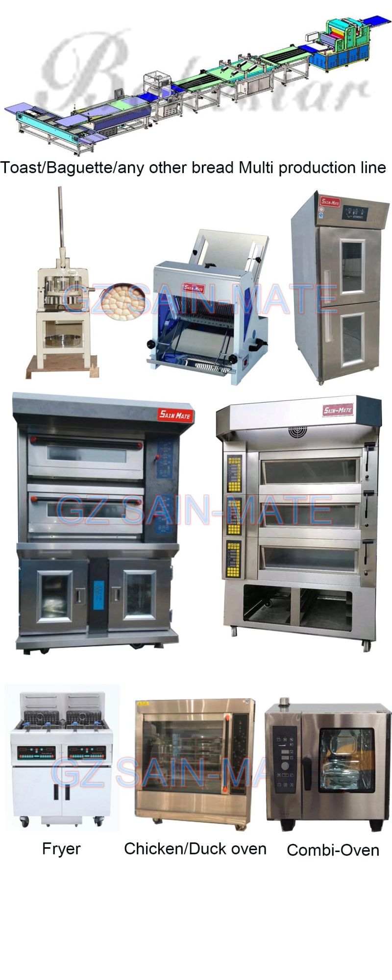 Bakery Equipment OEM 32 Trays All Stainless Steel Electric Rotary Oven with Trolly