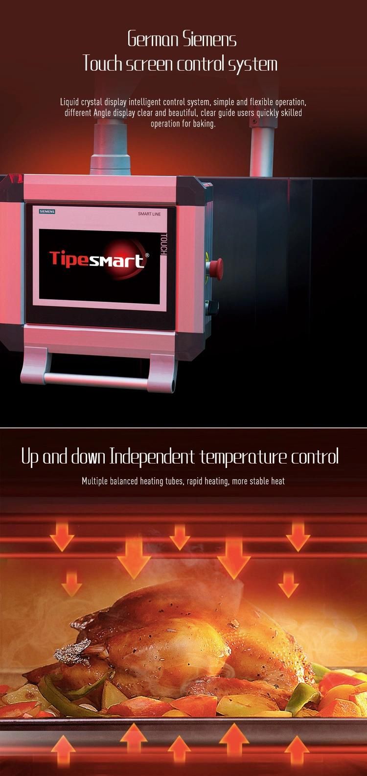 Digital Control Touch Screen 3 Deck 6 Trays Bread Oven