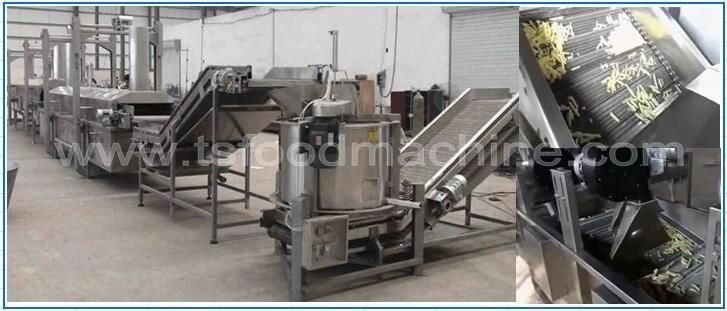 Automatic Continuous Frying Machinery Potato Chips / Fries Fryer Machines