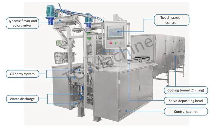 Vitamin Gummy Bear Candy Making Machinery Soft Gel Gummy Candy Production Line