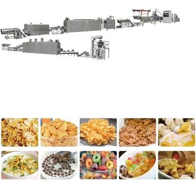 Corn Puff Snack Food Equipment Corn Flakes Double Screw Extruder Line