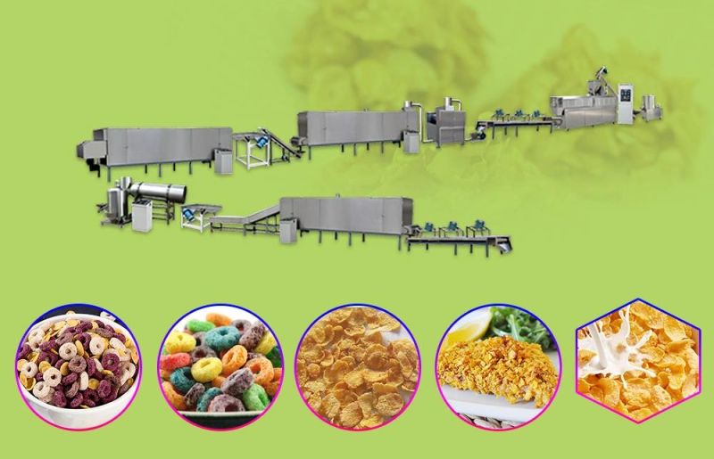 150kg/H Corn Flakes Machine/ Twin Screw Extruder Corn Flacks Production Line /Corn Chips